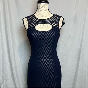 Sexy Fitted Navy Blue Guess Cocktail Dress